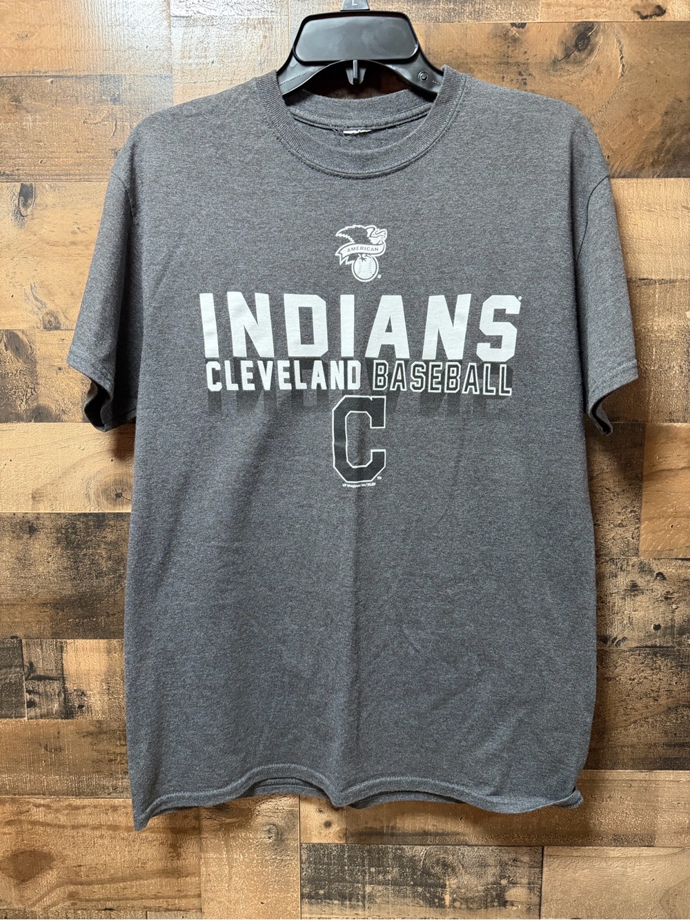 Cleveland Indians Baseball T-Shirt Mens Medium Gray MLB Chief Wahoo